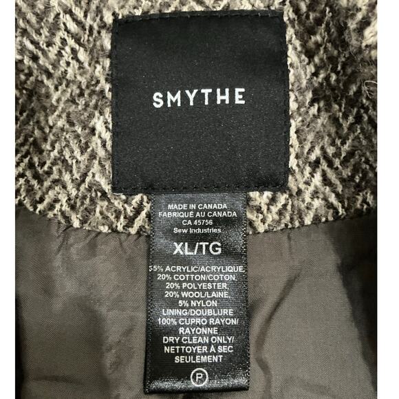 Smythe Oversize Herringbone Tweed Blazer Mushroom Brown Wool Blend Size XL - Picture 12 of 12
